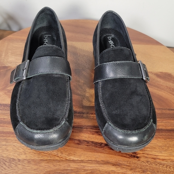 BOC Black Loafers Suede Leather Buckle Size 8.5 Comfy Casual Classic - Picture 9 of 17